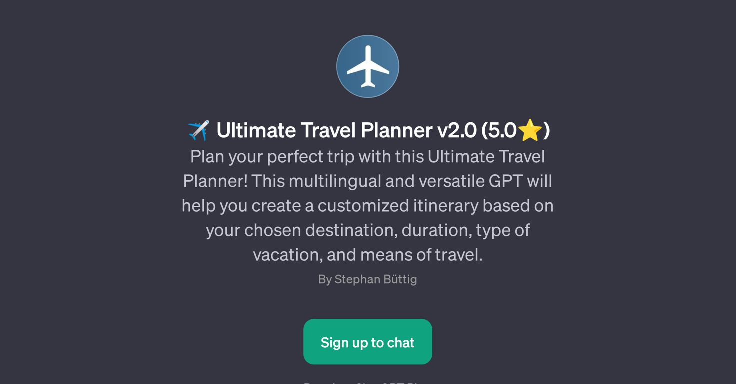 Ultimate Travel Planner v2.0 website