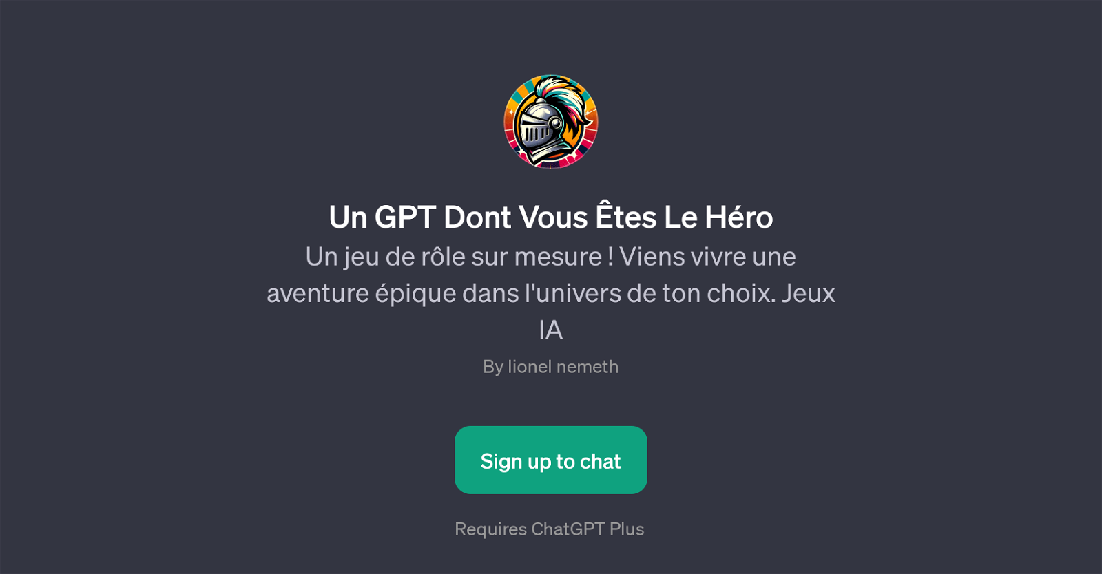 Un GPT Dont Vous tes Le Hro website