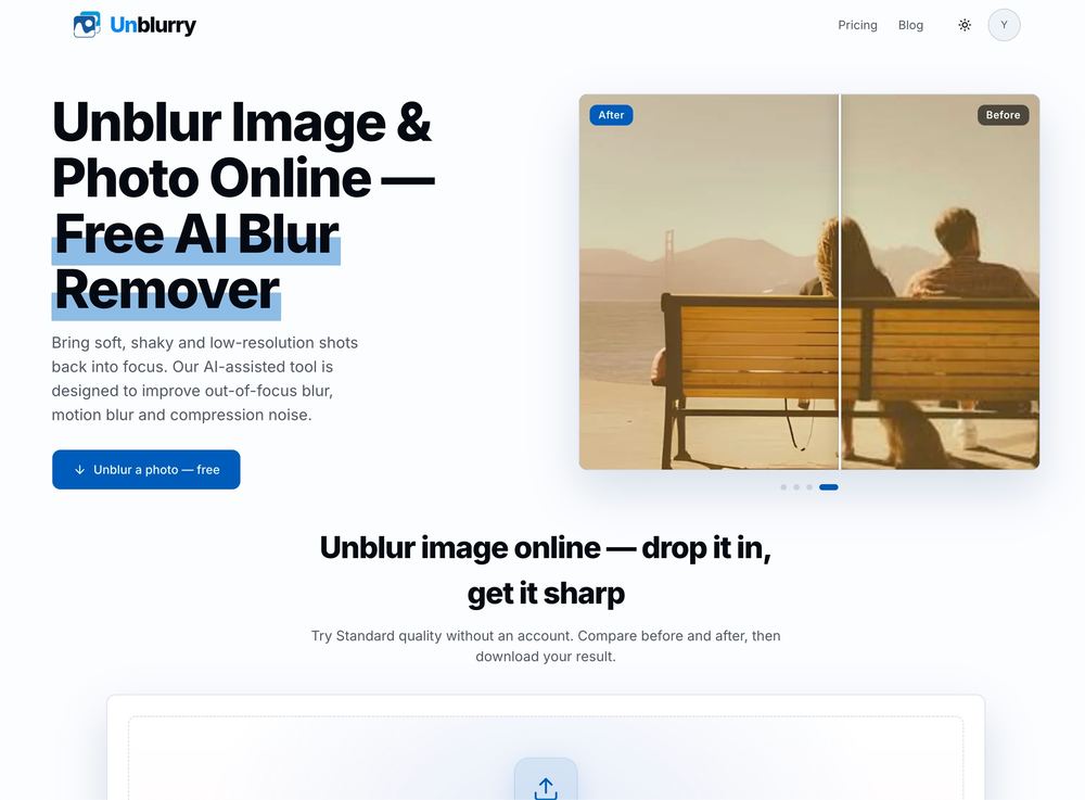 Unblurry website