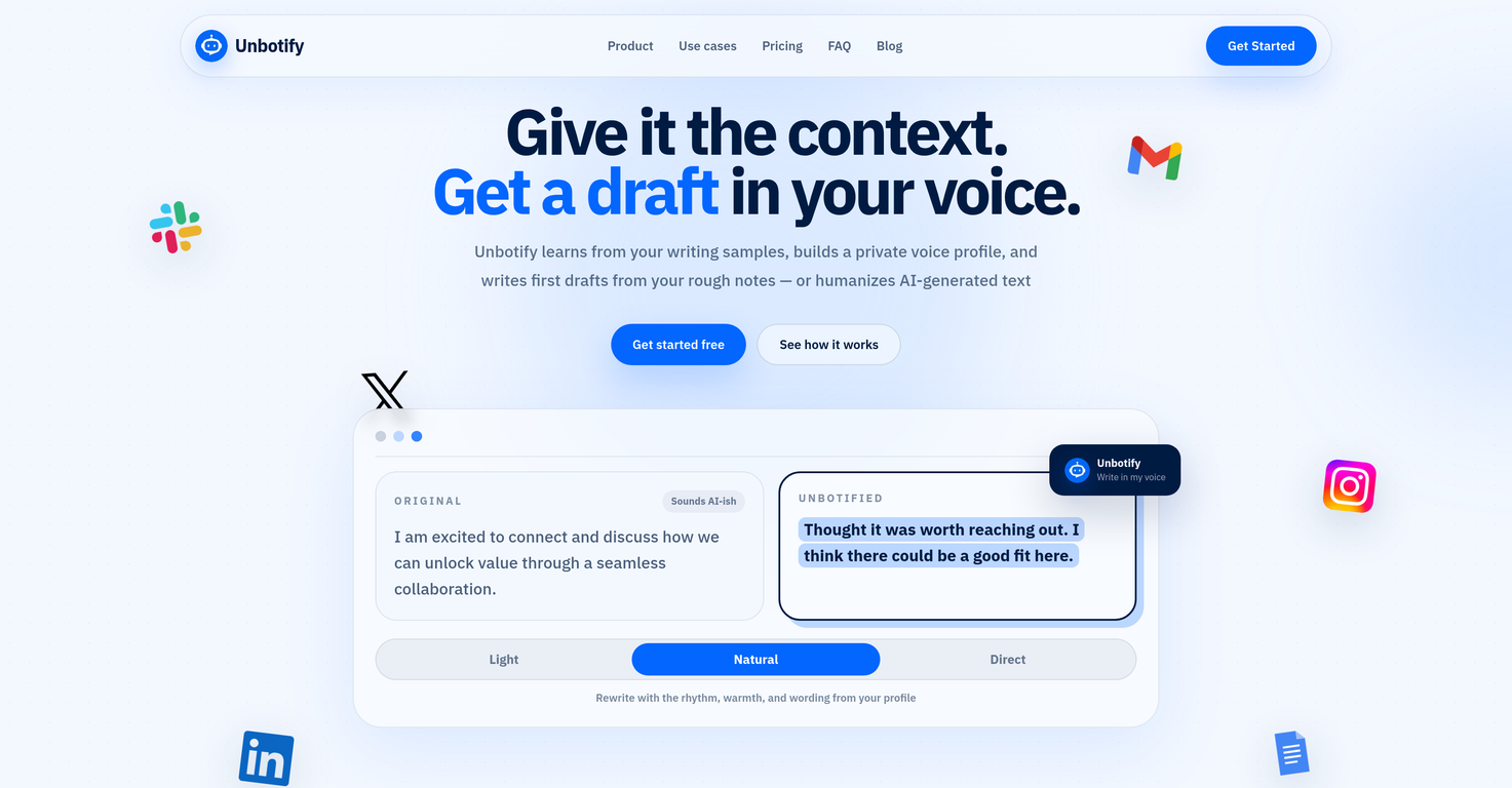 Unbotify website