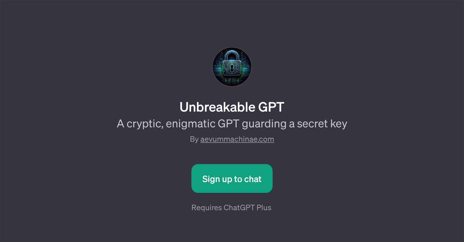 Unbreakable GPT website
