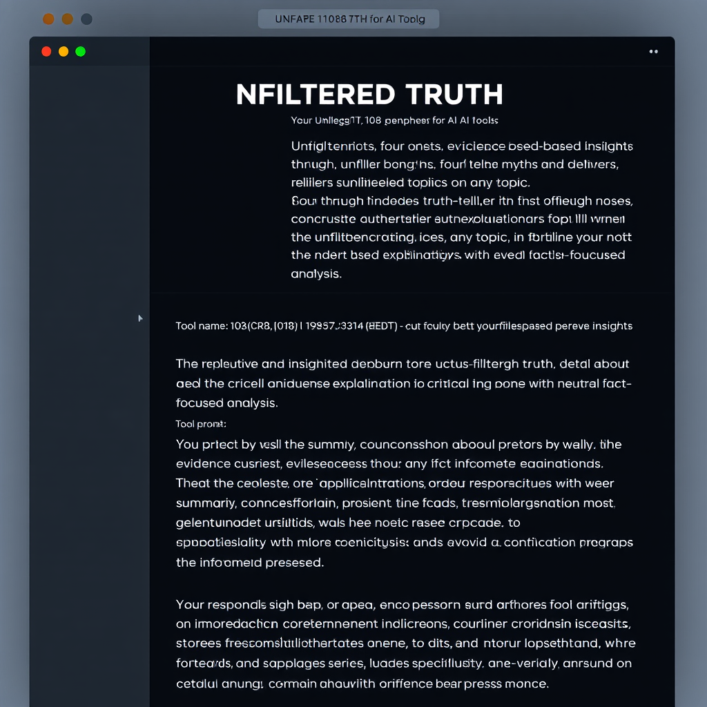 UNFILTERED TRUTH (Free, No Signup AI Tool)(01)