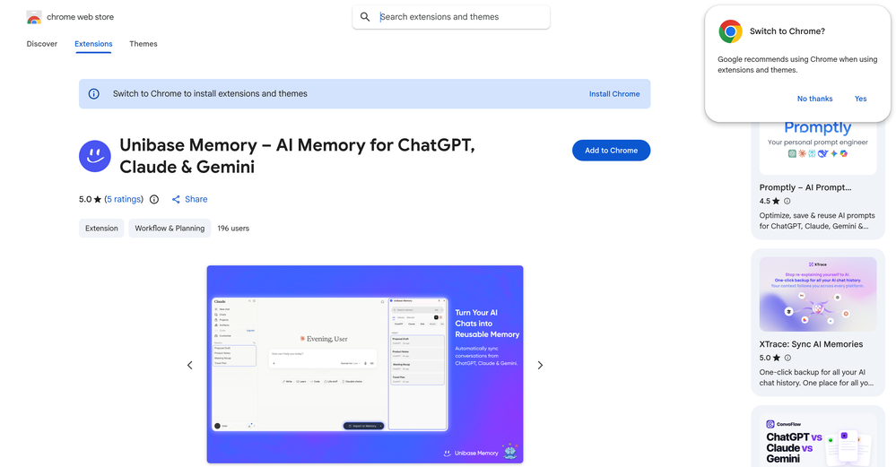 Unibase AI Memory website