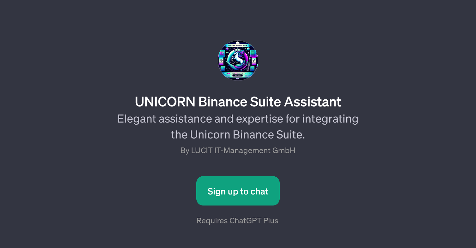 UNICORN Binance Suite Assistant website