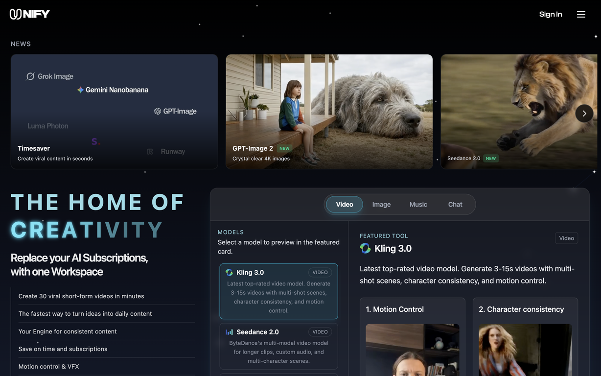 Unify AI website