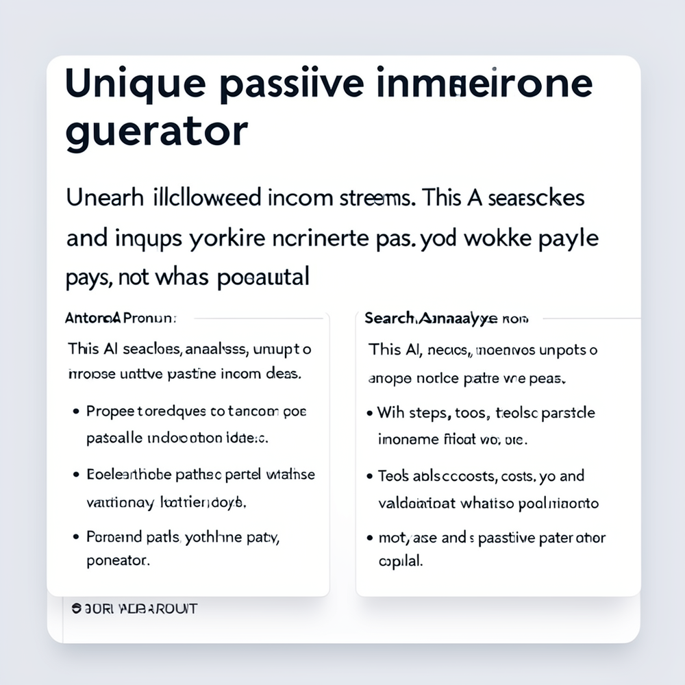 unique passive income generator website