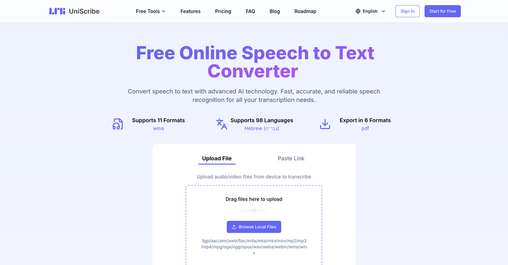 UniScribe website