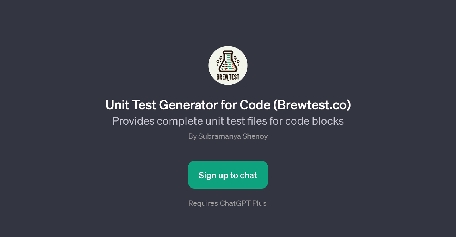 Unit Test Generator for Code (Brewtest.co) website