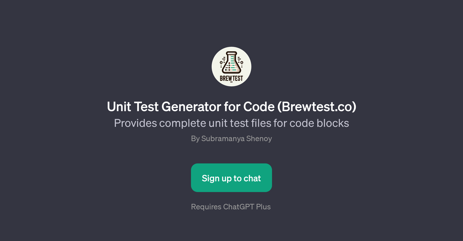 Unit Test Generator for Code (Brewtest.co) website