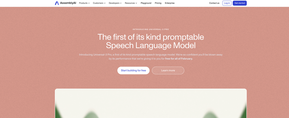 Universal-3 Pro by AssemblyAI website