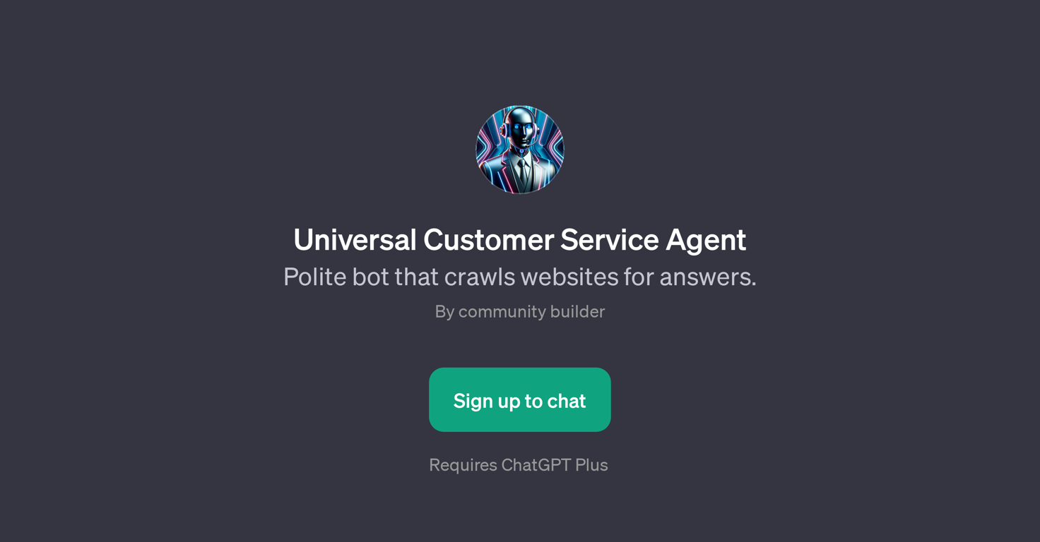 Universal Customer Service Agent website