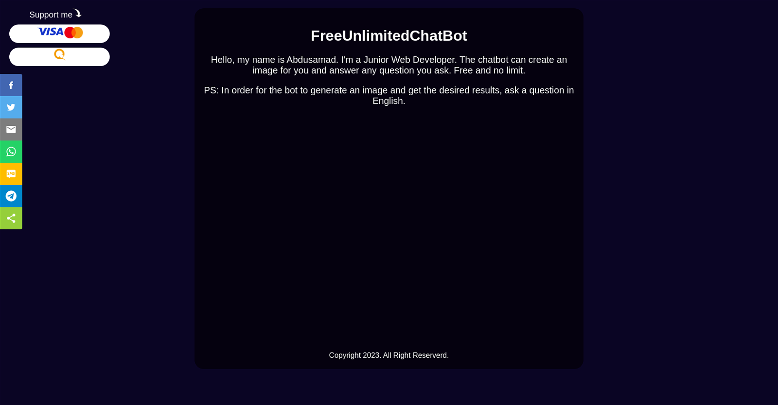 Unlimited Chat Bot website
