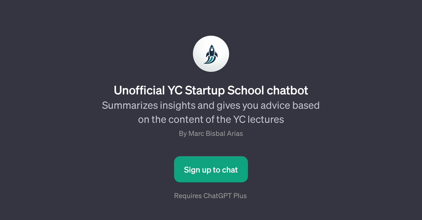 Unofficial YC Startup School Chatbot website