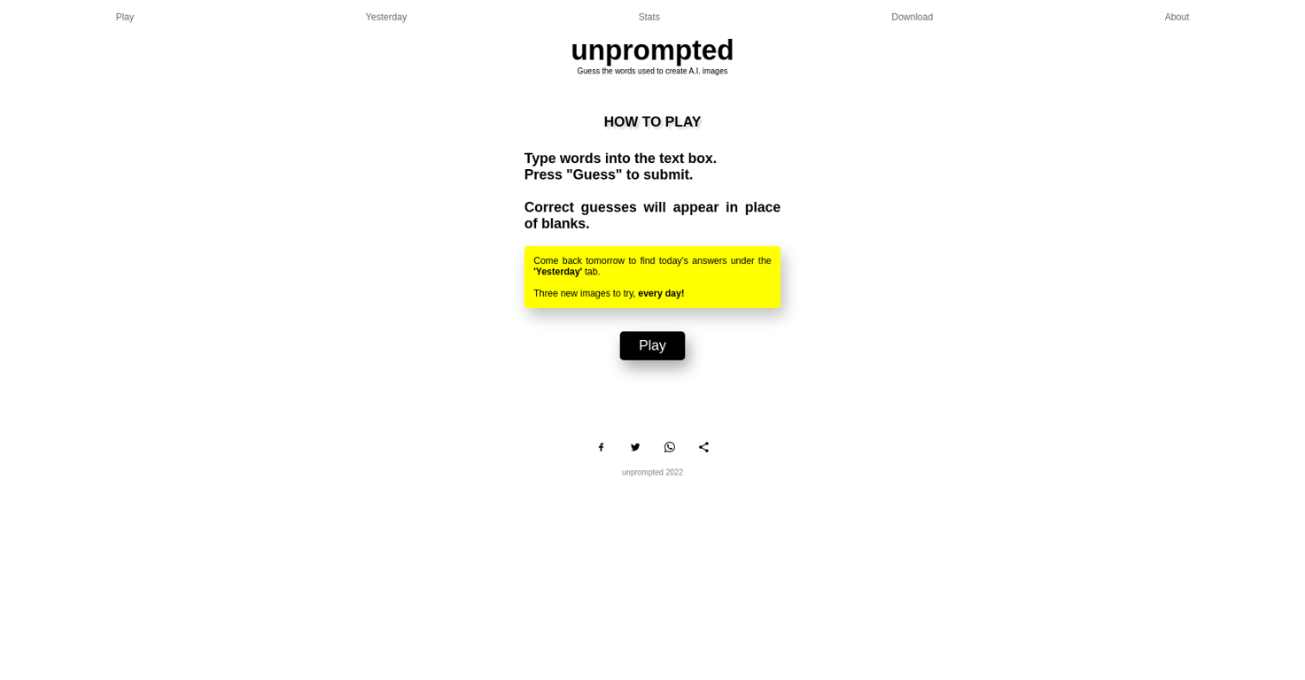 Unpromptedgame website