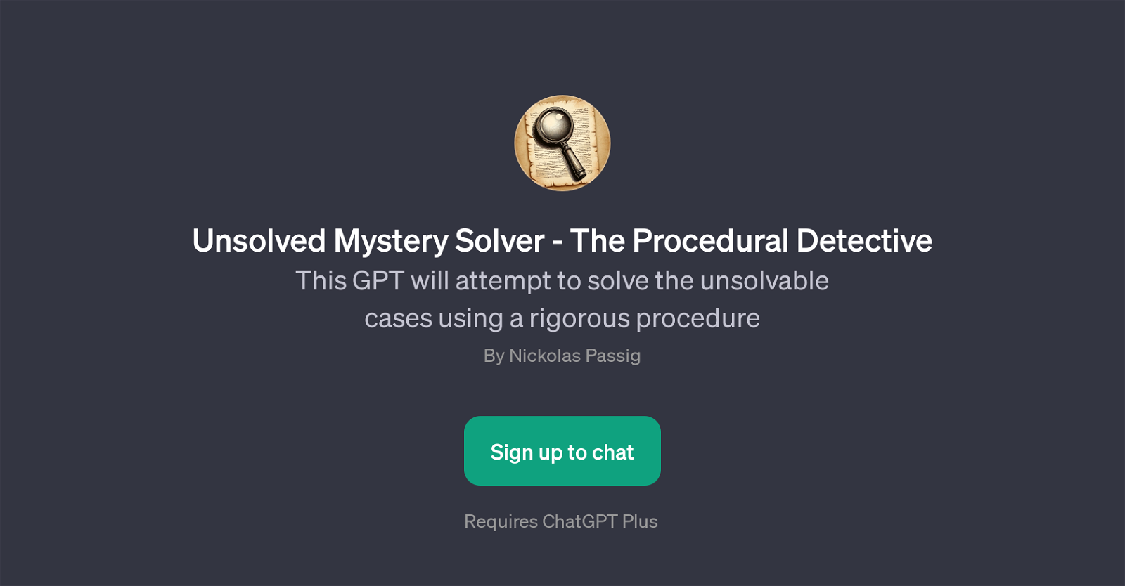Unsolved Mystery Solver - The Procedural Detective website