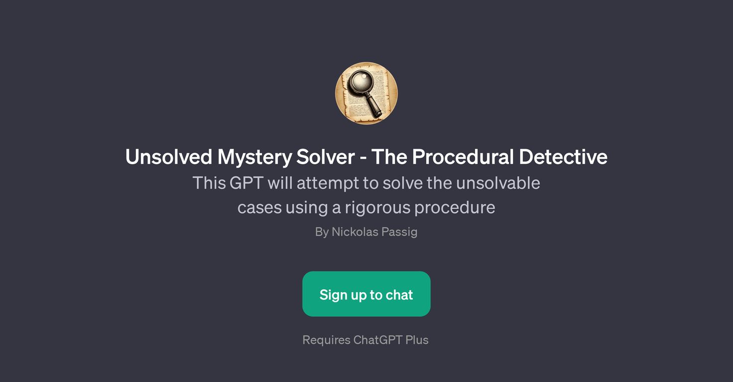 Unsolved Mystery Solver - The Procedural Detective website