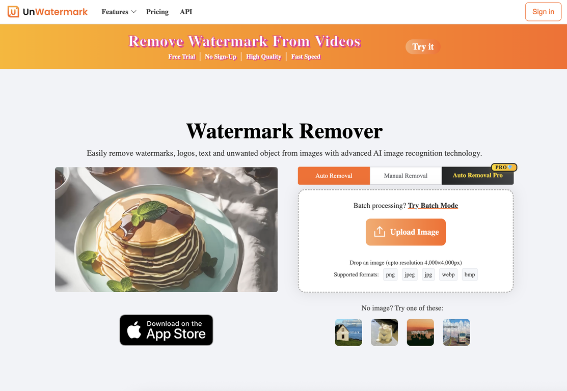 Unwatermark AI website