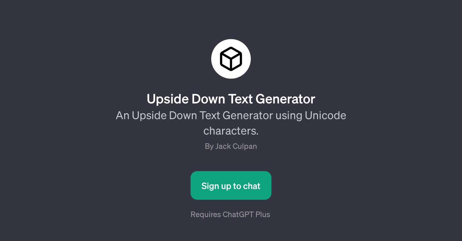 Upside Down Text Generator website