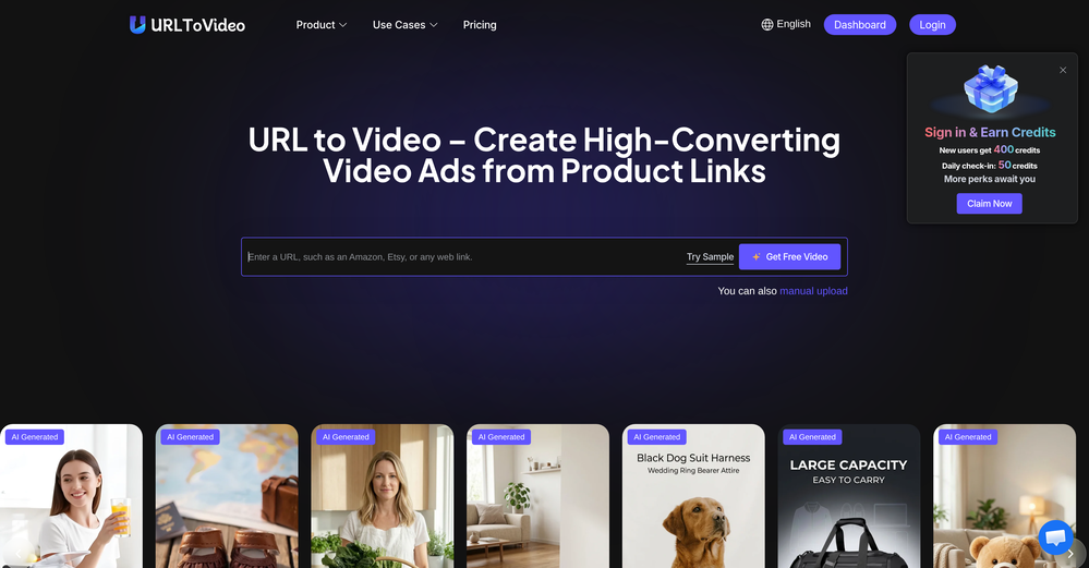 URL to Video AI website