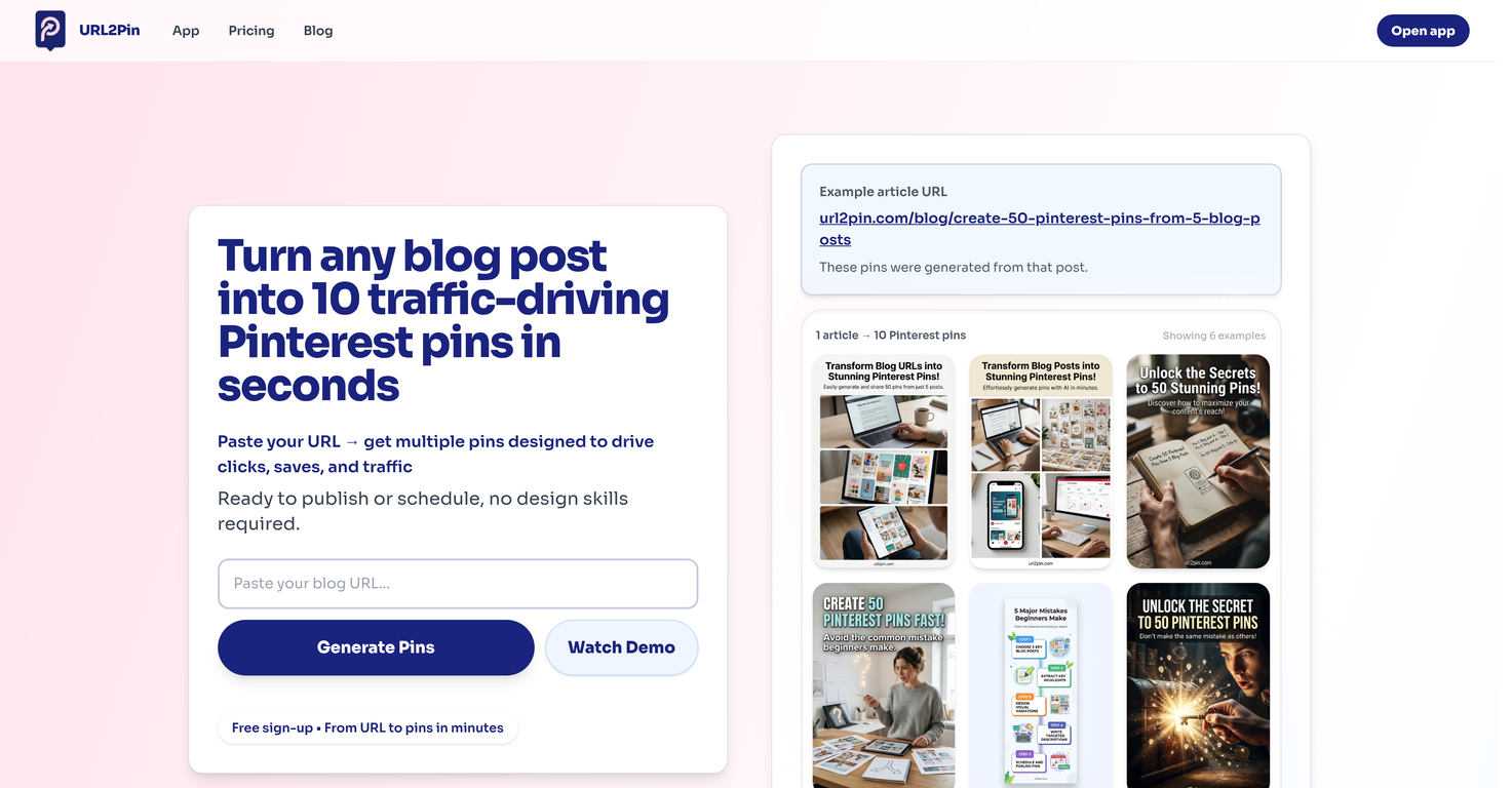 URL2Pin website