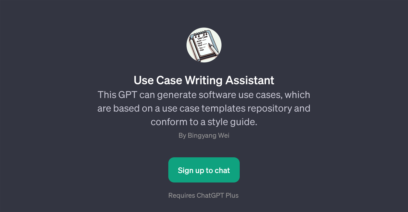Use Case Writing Assistant website