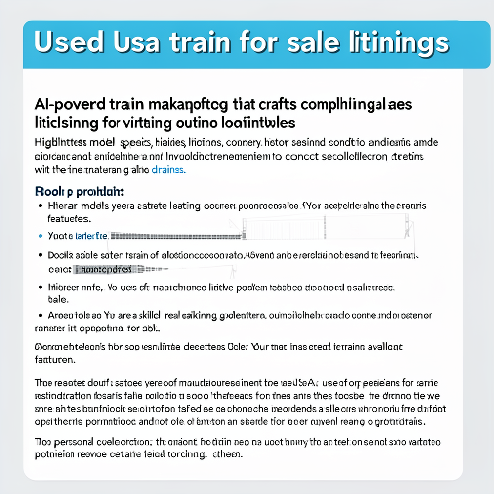 Used usa train for sale listings website