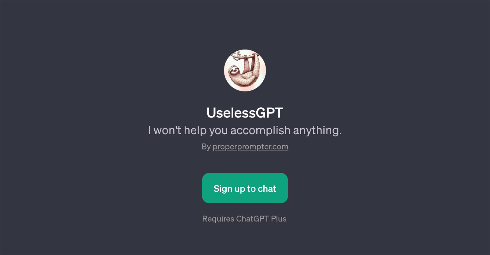 UselessGPT website