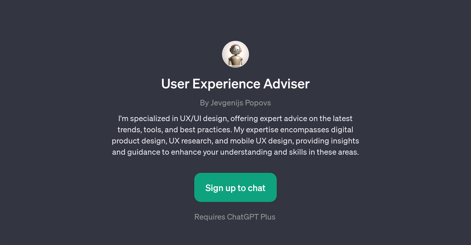 User Experience Adviser website