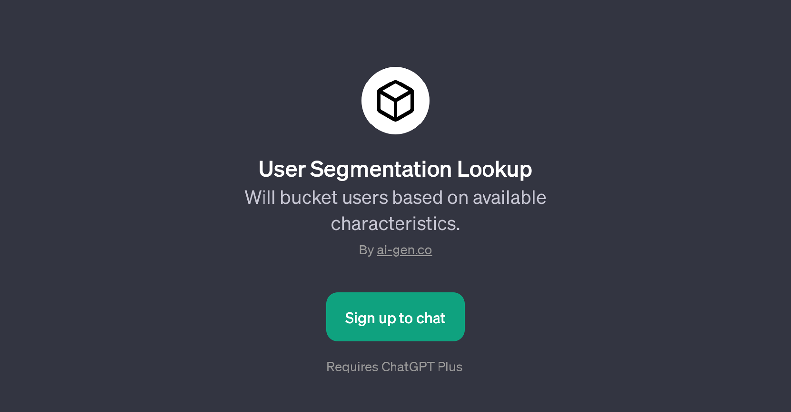 User Segmentation Lookup website