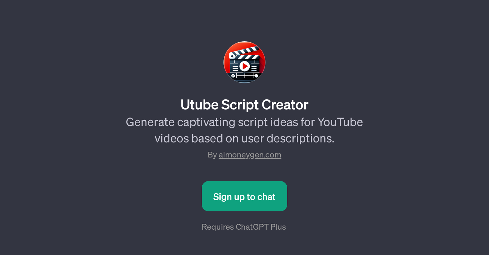Utube Script Creator website