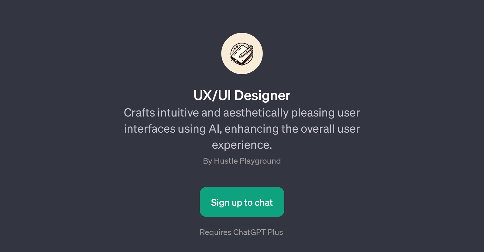 UX/UI Designer GPT website