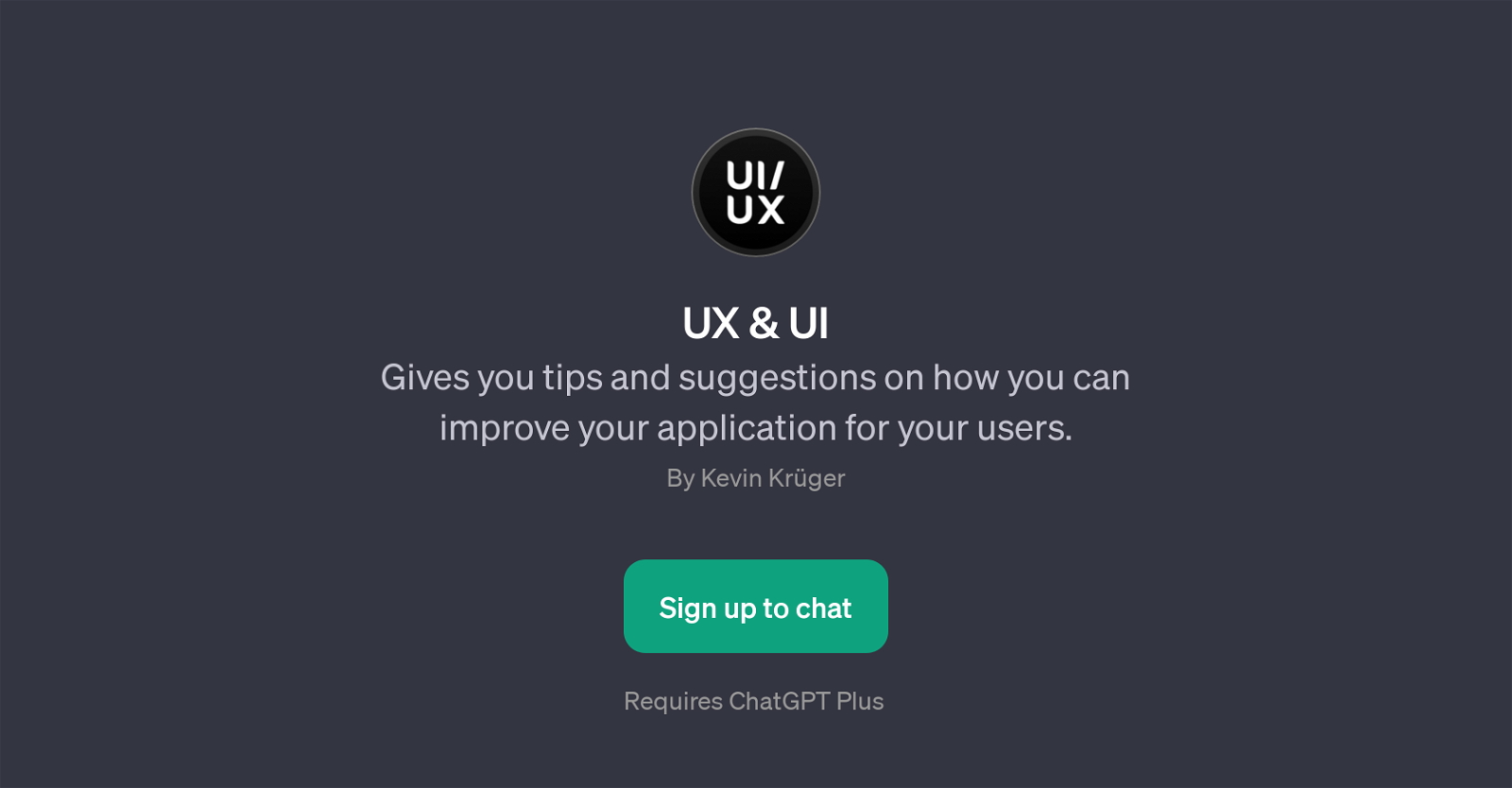 UX & UI GPT website