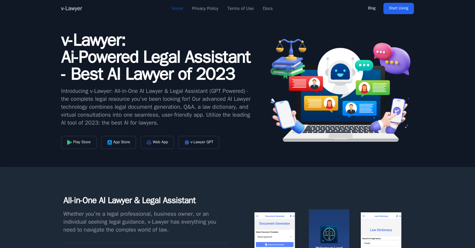 v-Lawyer website