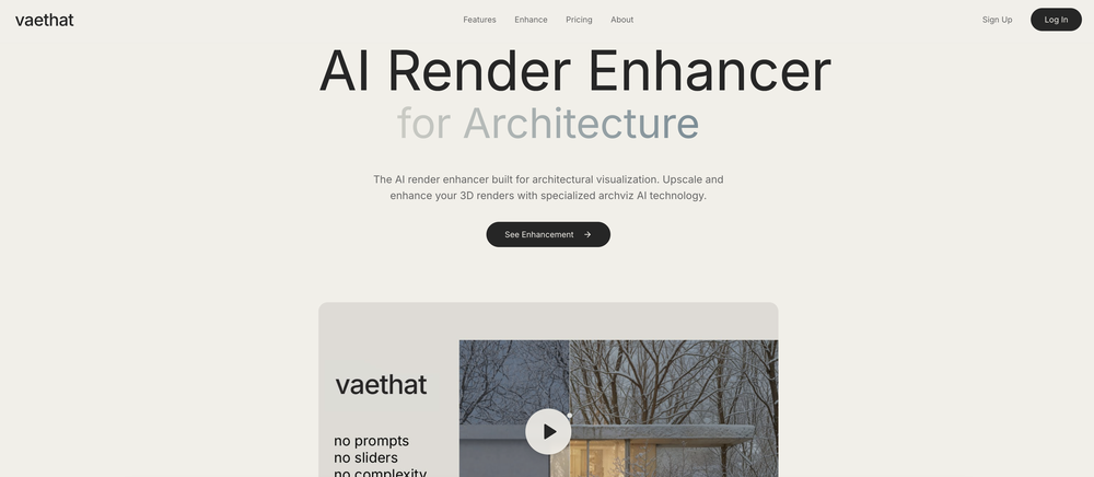 Vaethat - AI Render Enhancer for Architecture Renders website