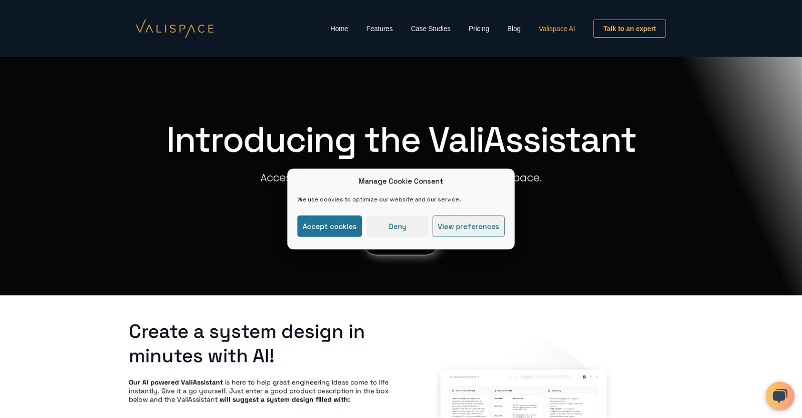 Valispace website
