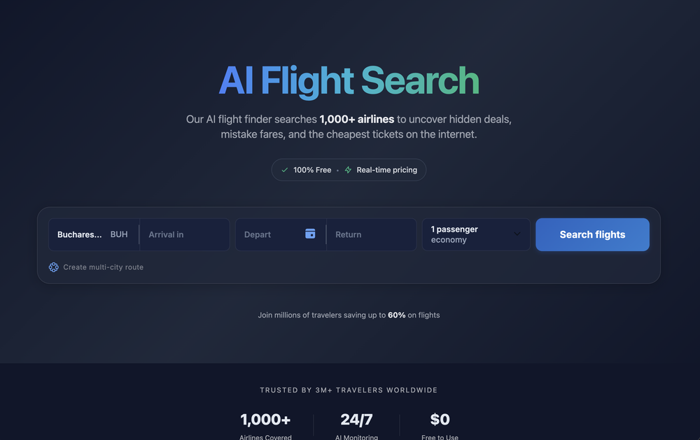 Valor Flights website