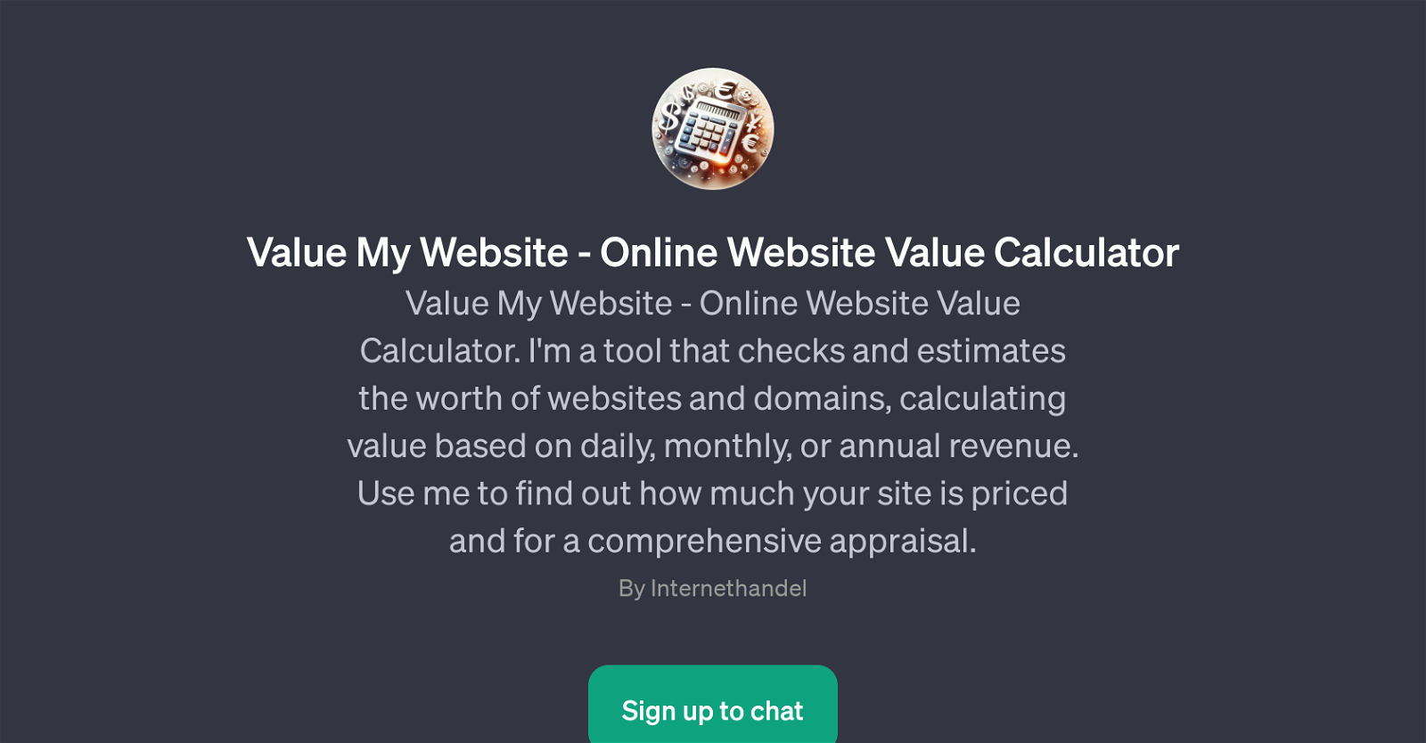Value My Website - Online Website Value Calculator website