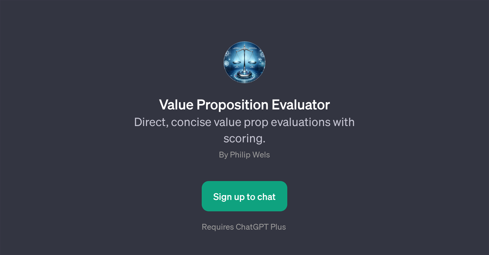 Value Proposition Evaluator website