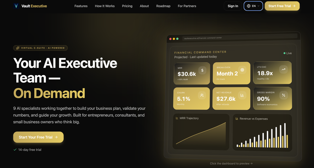Vault Executive website