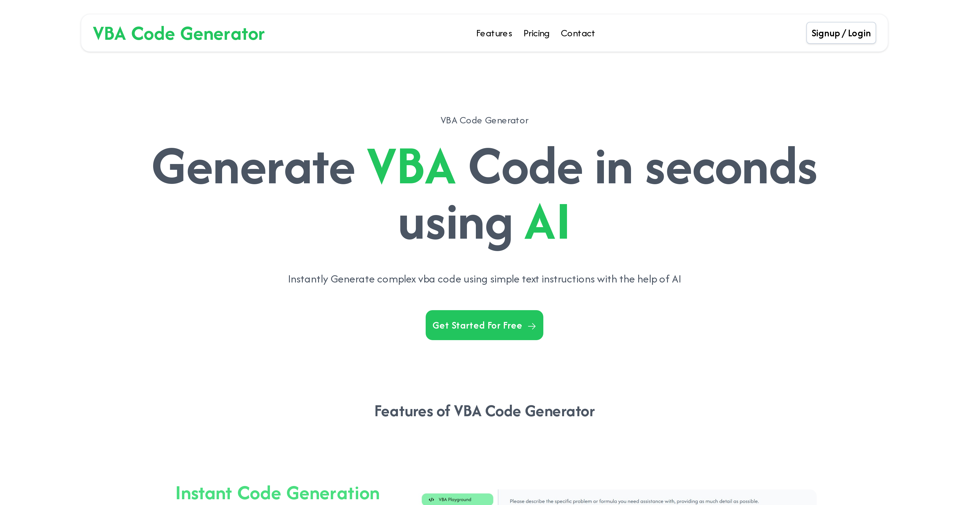 VBA Code Generator - AI Tool For VBA codes
