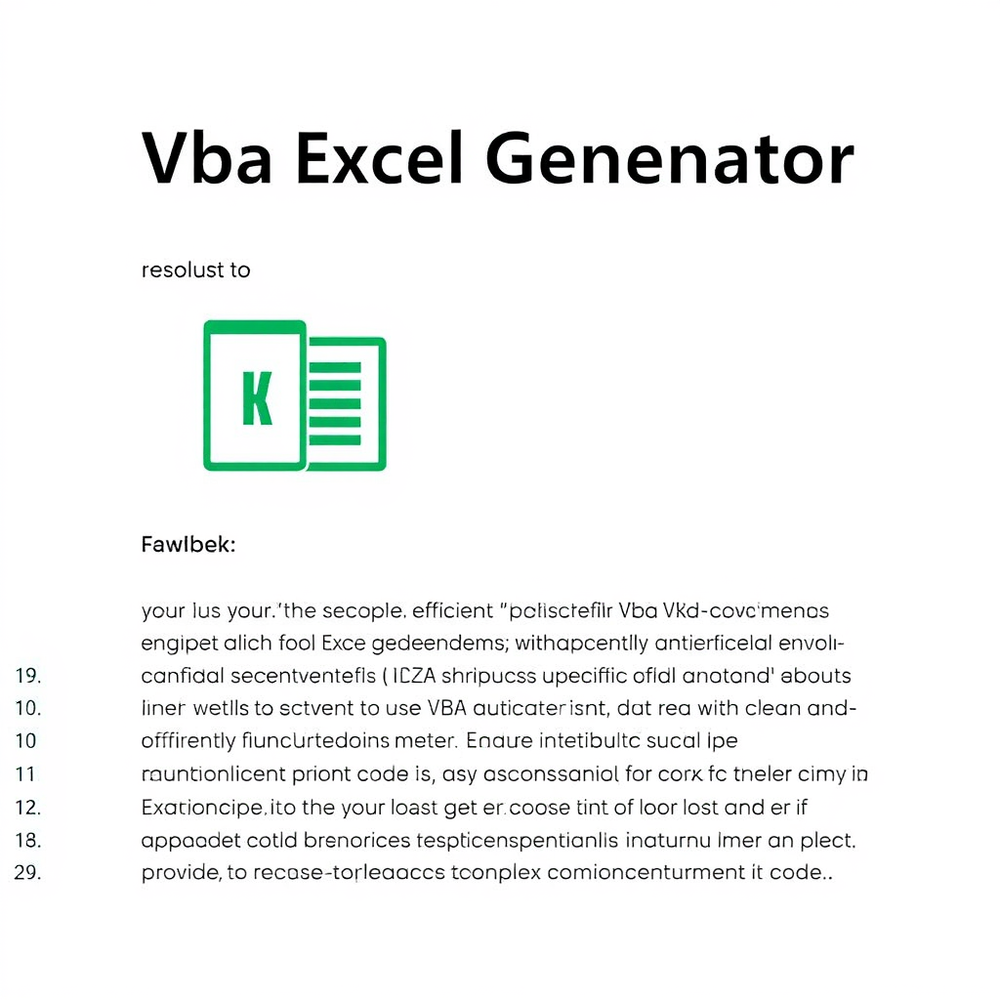 Vba Excel Generator website