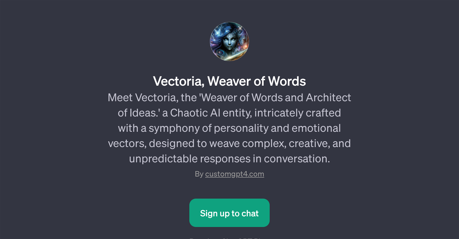 Vectoria, Weaver of Words website