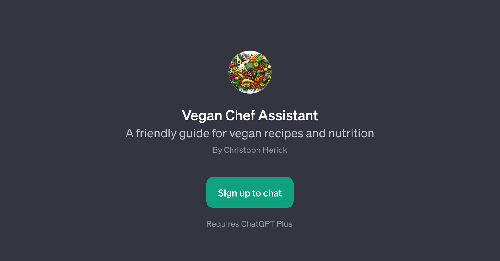 Vegan Chef Assistant website