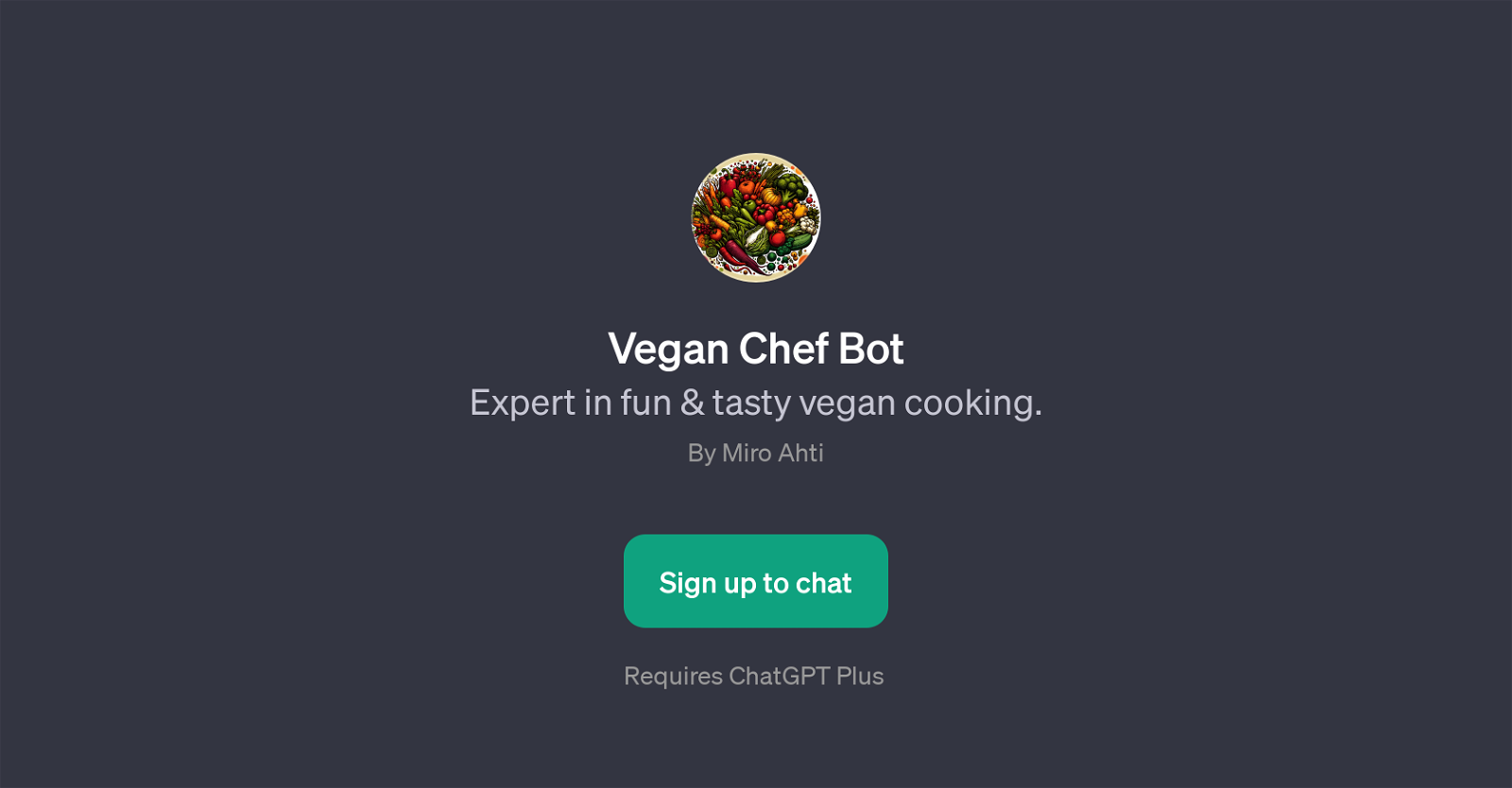 Vegan Chef Bot website