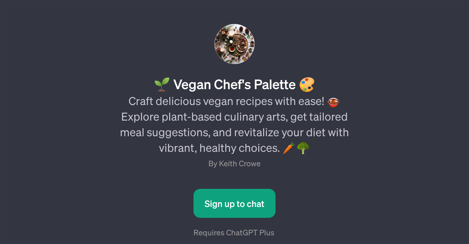 Vegan Chef's Palette website