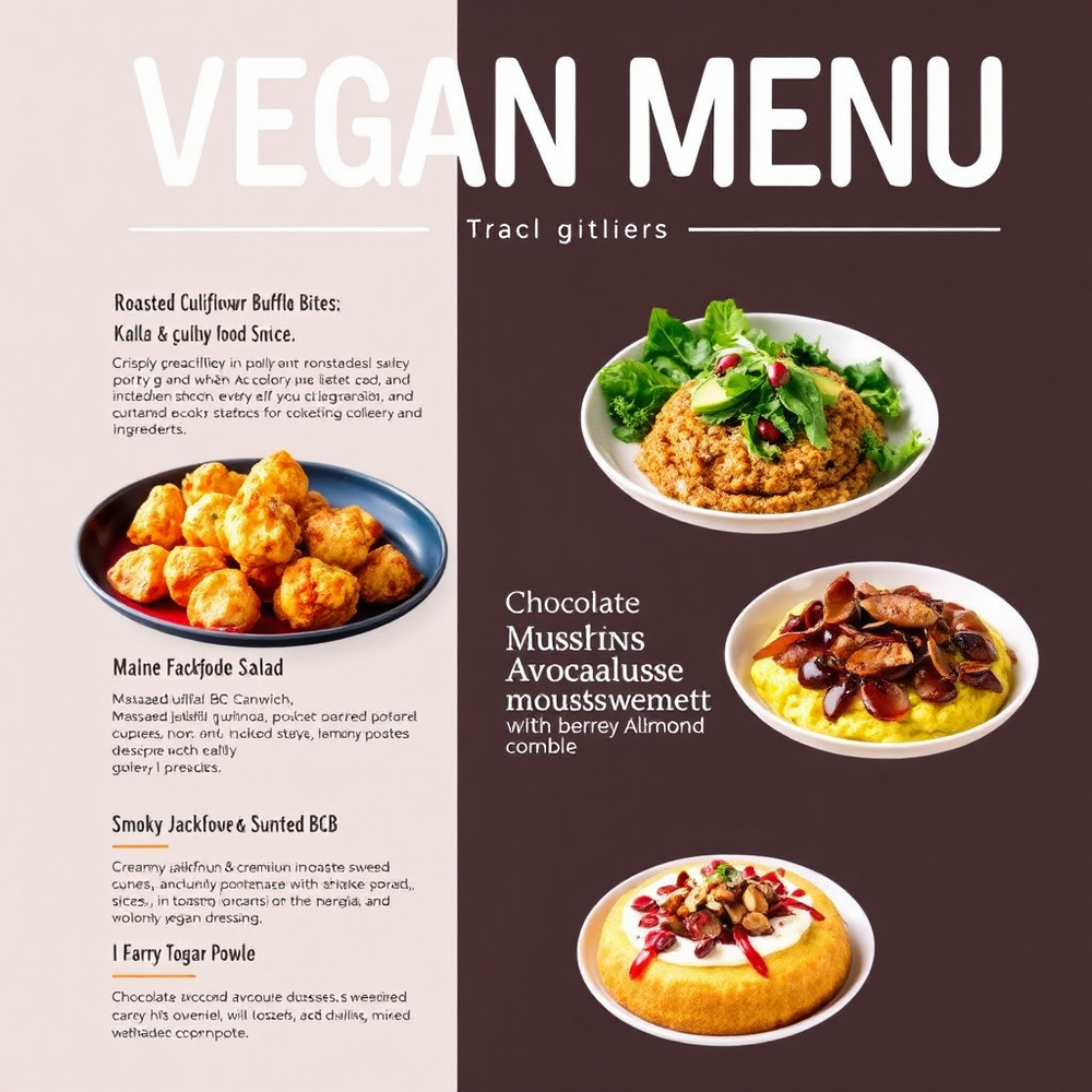 Vegan Food Menu website