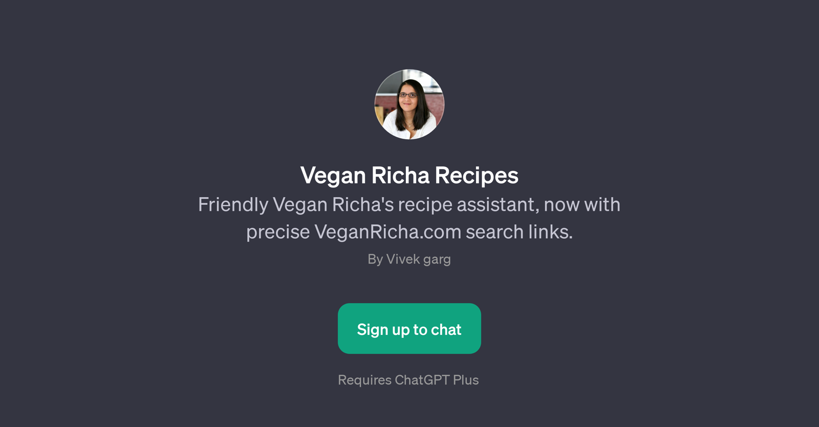 Vegan Richa Recipes GPT website