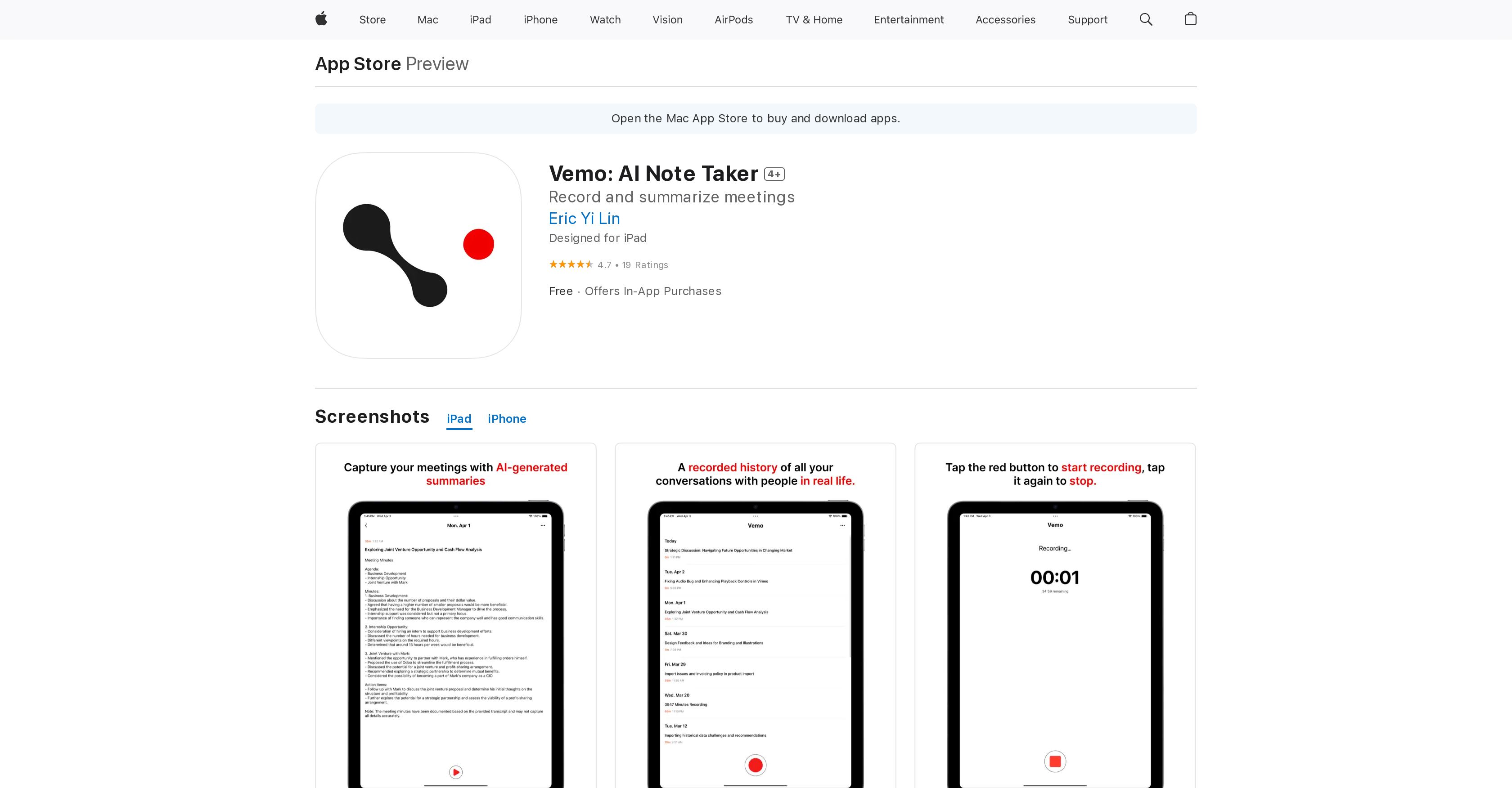 Vemo: AI Note Taker preview