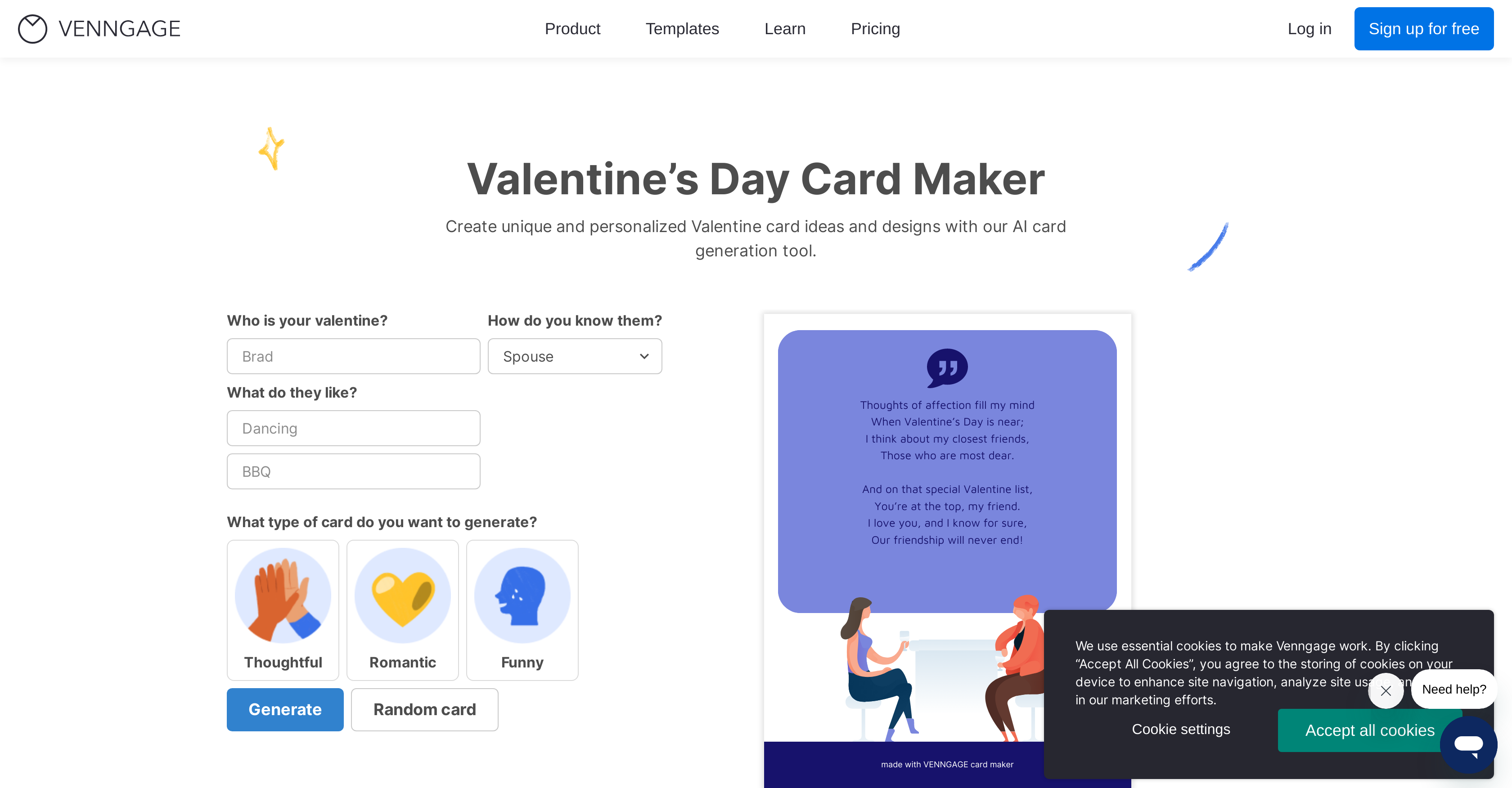 Venngage Valentine Card Maker