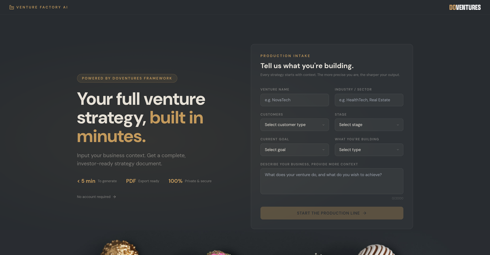 Venture Factory AI website